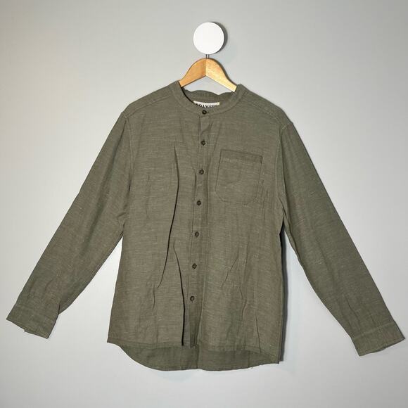 Roamer Other - Roamers men's long sleeve cotton hemp blend button down new olive medium